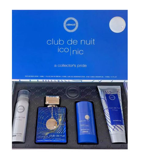 SET ARMAF CLUB DE NUIT ICONIC MEN (4 PC ) 3.4 OZ EDP / 1.7OZ BL / 2.5 OZ DEO STICK/ 3.4 OZ SG