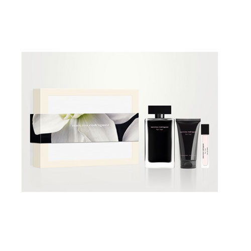 SET NARCISO RODRIGUEZ FOR HER ( 3 PC )3.3 OZ EDT SP \ 1.6 OZ BL \0.33 OZ EDP SP