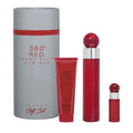 SET PERRY ELLIS 360 RED MEN (3 PC SET) 3.4 OZ. EDT / 3.0 OZ. GEL / MINI - CANISTER